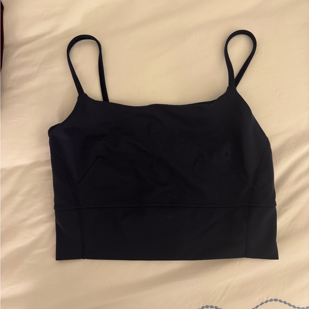 lululemon navy cropped workout top